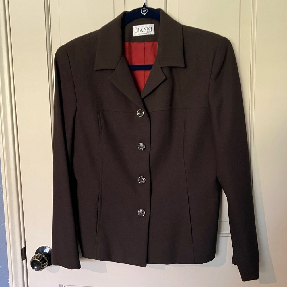 Gianni Petite Suit Jacket - Brown